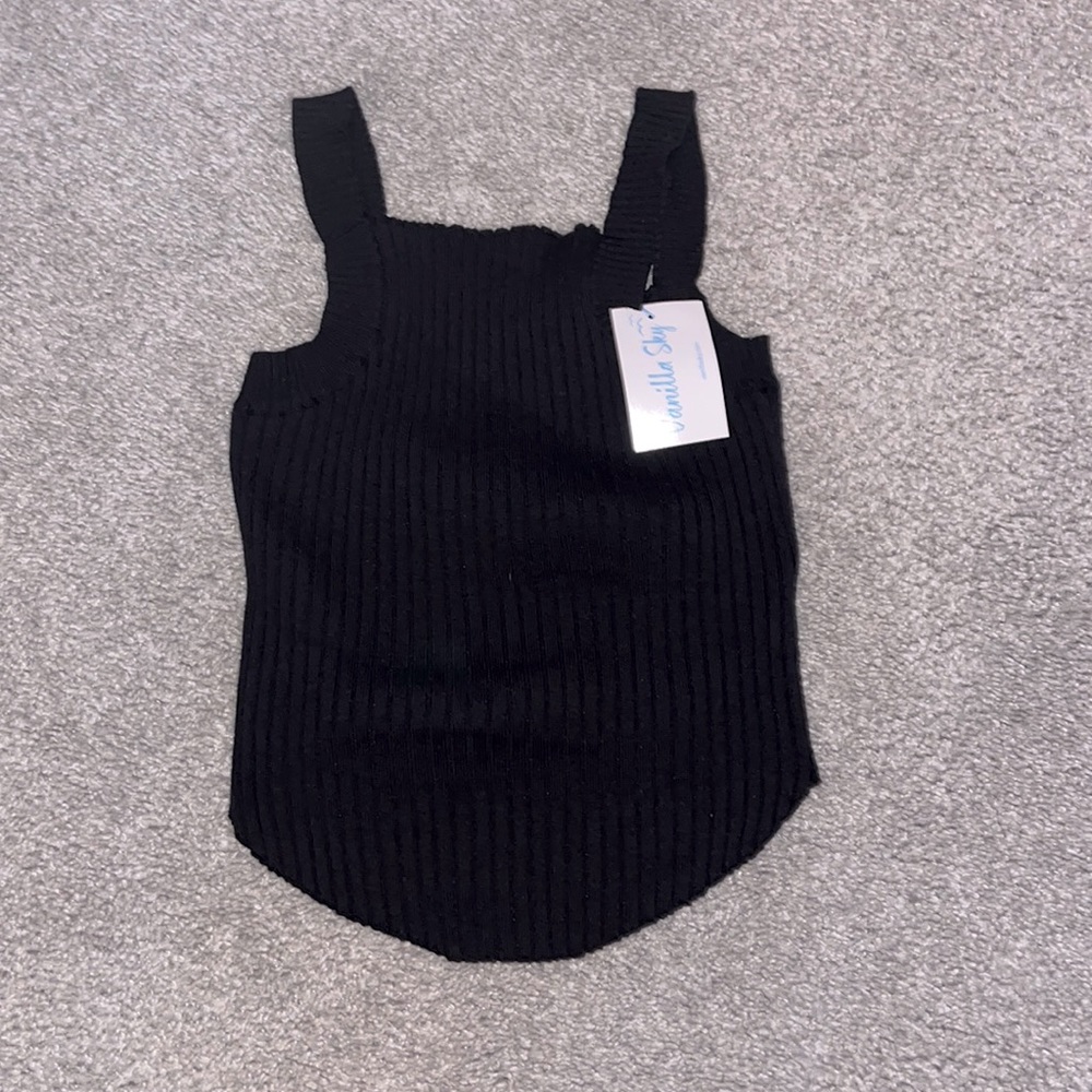 (BRAND NEW) BLACK EXTRA STRETCH RIBBED CORSET TOP